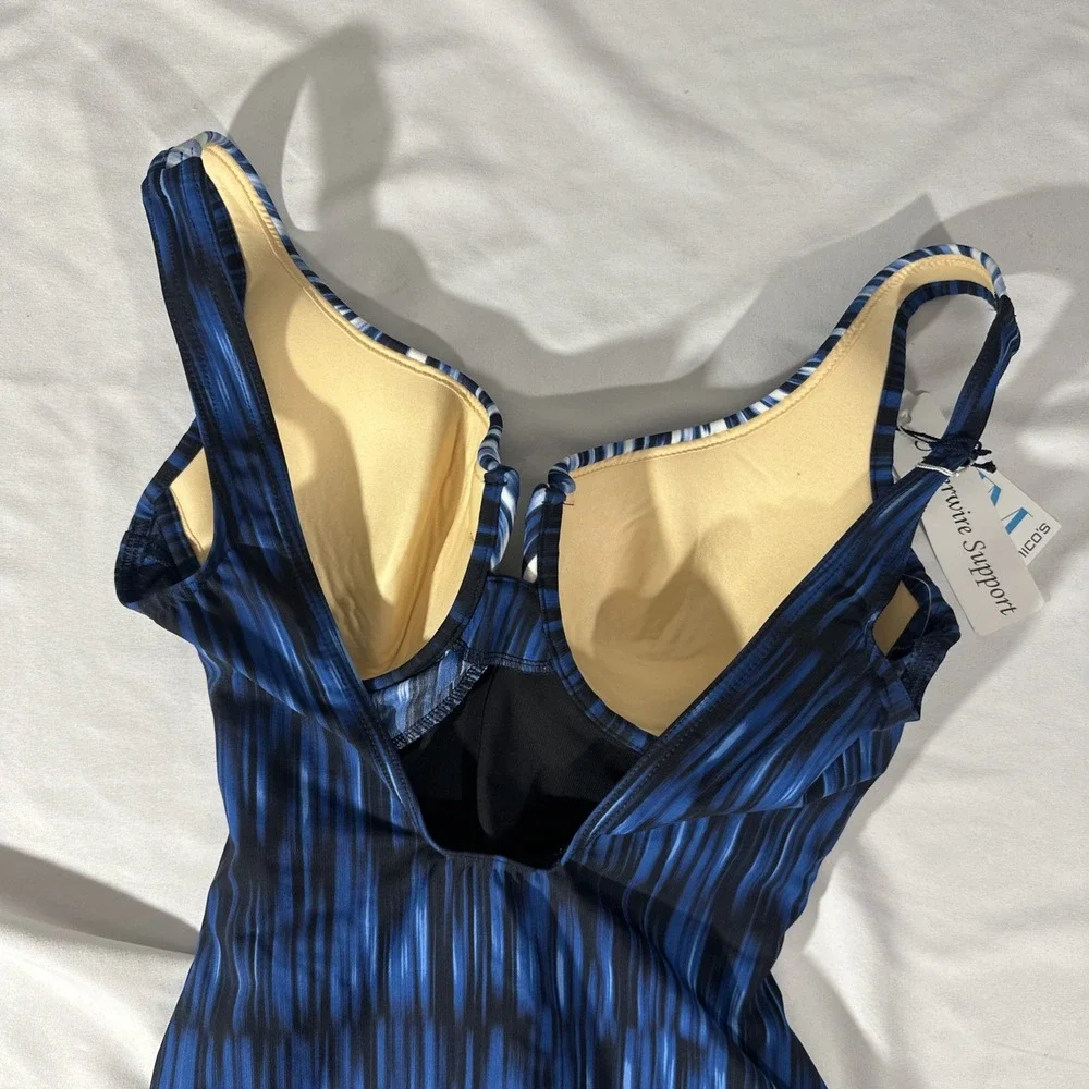 NEW $166 Miraclesuit [ 10 US ] Indigo Go Escape One‎ Piece Swimsuit Blue #7039
